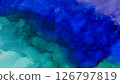藍綠色水彩顏料背景素材 126797819
