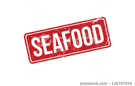 Seafood Rubber Stamp Seal Vector 126797859