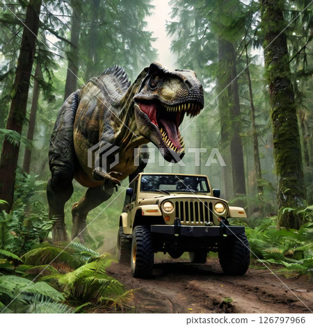 Dinosaurs and cars 126797966