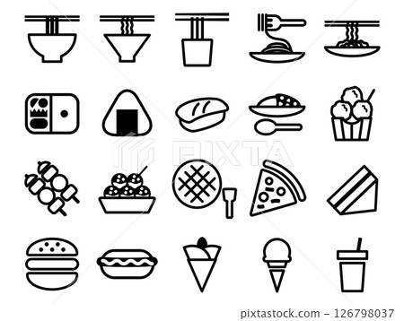 一套美食廣場食物圖示_大綱 一套美食廣場食物圖示_大綱 126798037