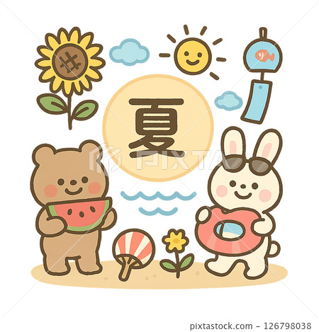 夏季插畫素材 夏季插畫素材 126798038