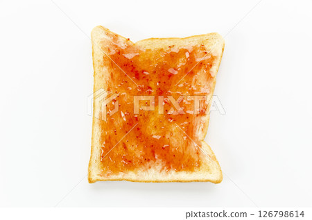 Strawberry jam toast 126798614