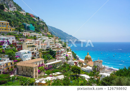 A beach resort in a small mountain town A beach resort in a small mountain town 126798692