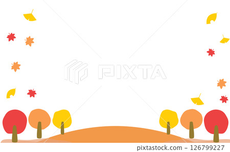 秋天的樹葉和落葉框架 126799227