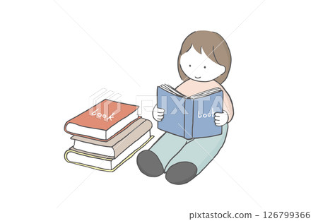 A girl reading a book 126799366