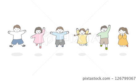 Jumping children set 126799367