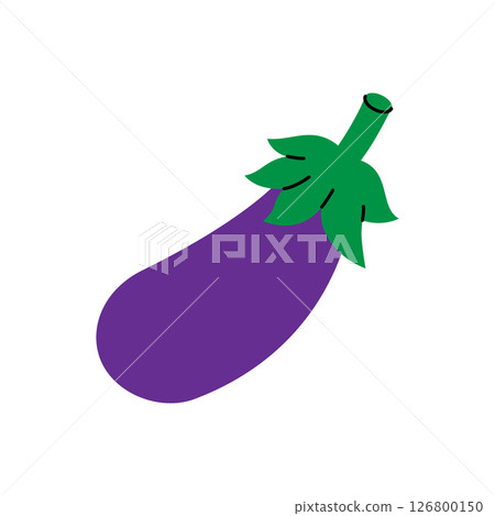 Eggplant. Fresh organic vegetable. Vector illustration 126800150