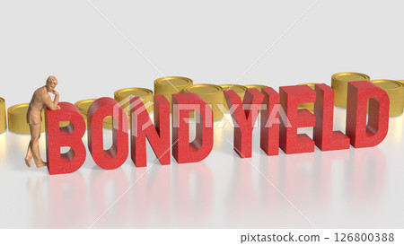 The Bond yields and coins for Business concept 3d Rendering. 126800388