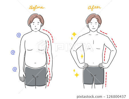 胖子和瘦子的比較插圖集 126800437