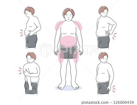 肥胖男子插圖集 肥胖男子插圖集 126800439
