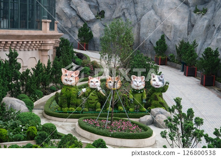 Ba Na Hills Da Nang Vietnam 05.21.2025 Danang attractions of Vietnam cable car funicular attractions architecture castles palaces art tourism place for photos blue sky with-white clouds famous place Ba Na Hills Da Nang Vietnam 05.21.2025 Danang attractions of Vietnam cable car funicular attractions architecture castles palaces art tourism place for photos blue sky with-white clouds famous place 126800538