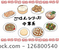 Chinese food cute hand drawn illustration set 126800540