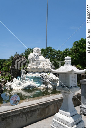 Lady Buddha statue at the Linh Ung Pagoda in Danang city in Vietnam lady buddha danang Detail of the temple of Guan Yin statue for warship of Danang Province, Vietnam. 126800625