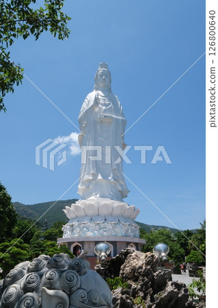 DANANG VIETNAM Lady Buddha statue at the Linh Ung Pagoda in Danang city in Vietnam 126800640