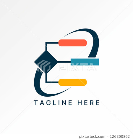 Logo design graphic concept creative premium vector stock image top sell letter E font swoosh flowchart diagram project methodology direction research 126800862