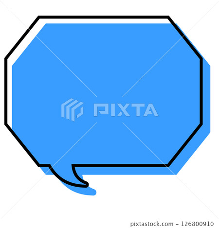 A simple speech bubble with misaligned lines, an octagon with corners 126800910