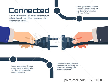 The concept of a business connection in flat design. The concept of a business connection in flat design. 126801099