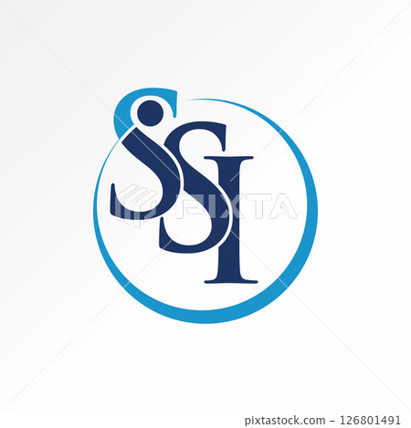 Logo design graphic concept creative premium vector stock image top sell initial SSI serif font circle swoosh royal hotel consulting elegance fashion 126801491