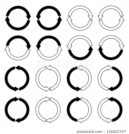 Simple circular arrow set illustration Simple circular arrow set illustration 126801547