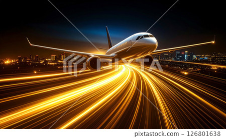 客機_低空飛行背景 客機_低空飛行背景 126801638