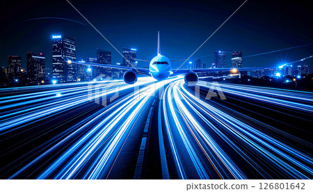客機_低空飛行背景 126801642