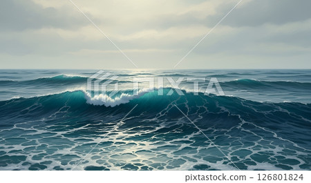 海洋的心跳，洶湧美麗的海浪 126801824