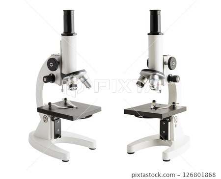 Microscope isolated on white background. 126801868