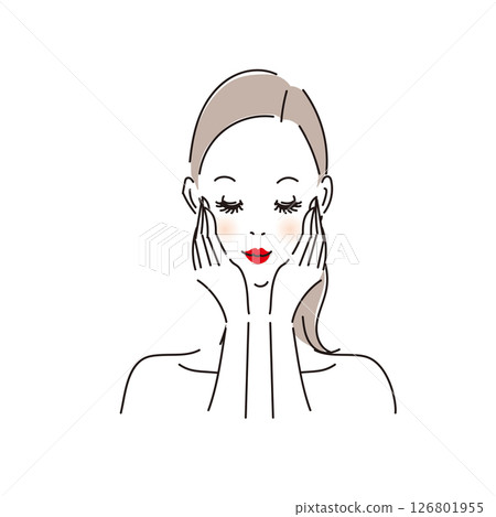 Beautiful woman taking good care of her skin 126801955