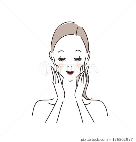 美麗的女人好好照顧她的皮膚 126801957