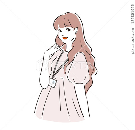 一頭捲髮的可愛商界女強人 126801966