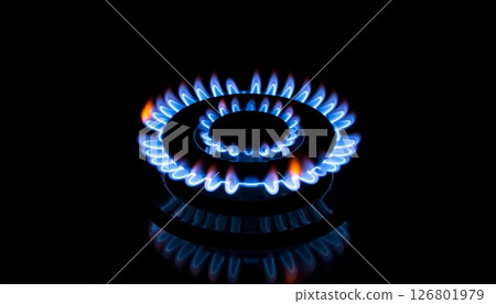 Fire of gas stove 126801979