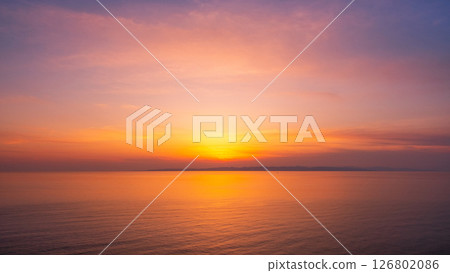 Sunset at Cape Kakuda: Sunset over Sado Island Sunset at Cape Kakuda: Sunset over Sado Island 126802086