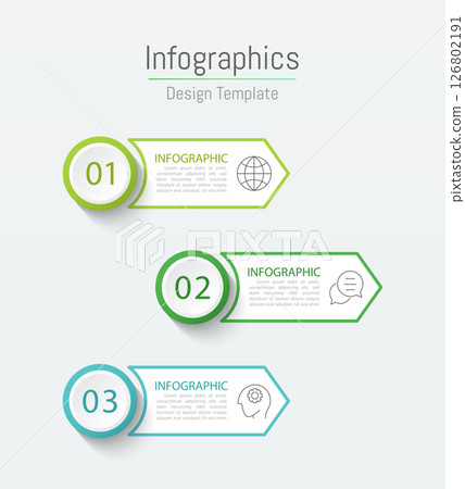 Infographic 3 options design elements for your business data. Vector Illustration. Infographic 3 options design elements for your business data. Vector Illustration. 126802191