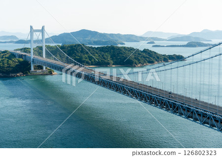 [Kurashiki City, Okayama Prefecture] The Great Seto Bridge as seen from the top of Mt. Washuu 126802323