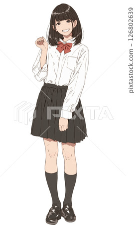 Girl in school uniform 126802639