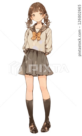 Girl in school uniform 126802665