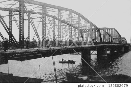 老照片,1907-1918年,東京,永代橋和隅田川 老照片,1907-1918年,東京,永代橋和隅田川 126802679