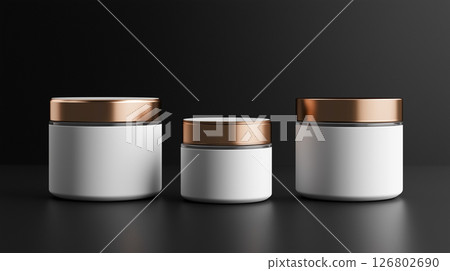 Simple and luxurious white and gold container design 126802690
