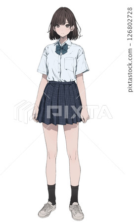 Girl in school uniform 126802728