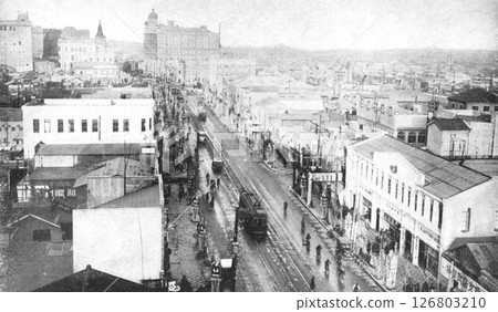 老照片，1918-1933年，東京，銀座街（中央街），銀座三丁目附近全景 126803210