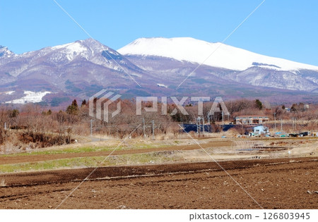 Snow-capped Mt. Asama in March Mountains of Shinshu Scenery of Shinshu 126803945