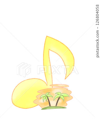 漂浮在音符上的熱帶島嶼 漂浮在音符上的熱帶島嶼 126804058