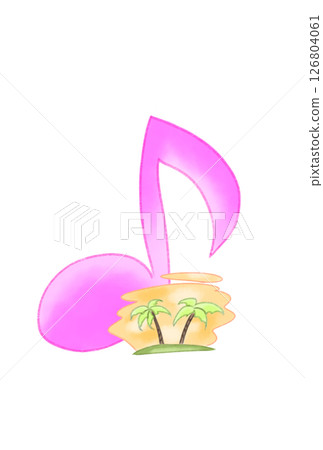 A tropical island floating on musical notes 126804061