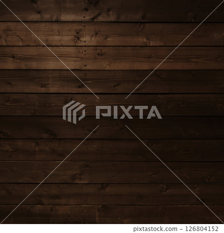 A square background image of dark brown boards with grain A square background image of dark brown boards with grain 126804152