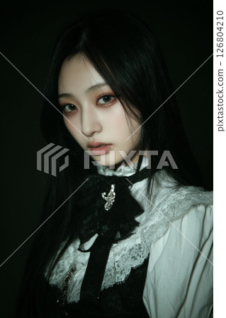 Woman in gothic clothing 126804210