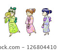 身著浴衣的女性插圖 126804410