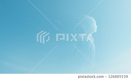 The unraveling figure depicts spiritual freedom 126805539