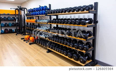 gym dumbbells 126805564