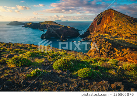 Famous hiking place on the Sao Lourenco peninsula at sunrise Famous hiking place on the Sao Lourenco peninsula at sunrise 126805876