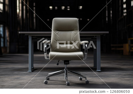 Bankruptcy and business failure concept - deserted office chair. 126806050